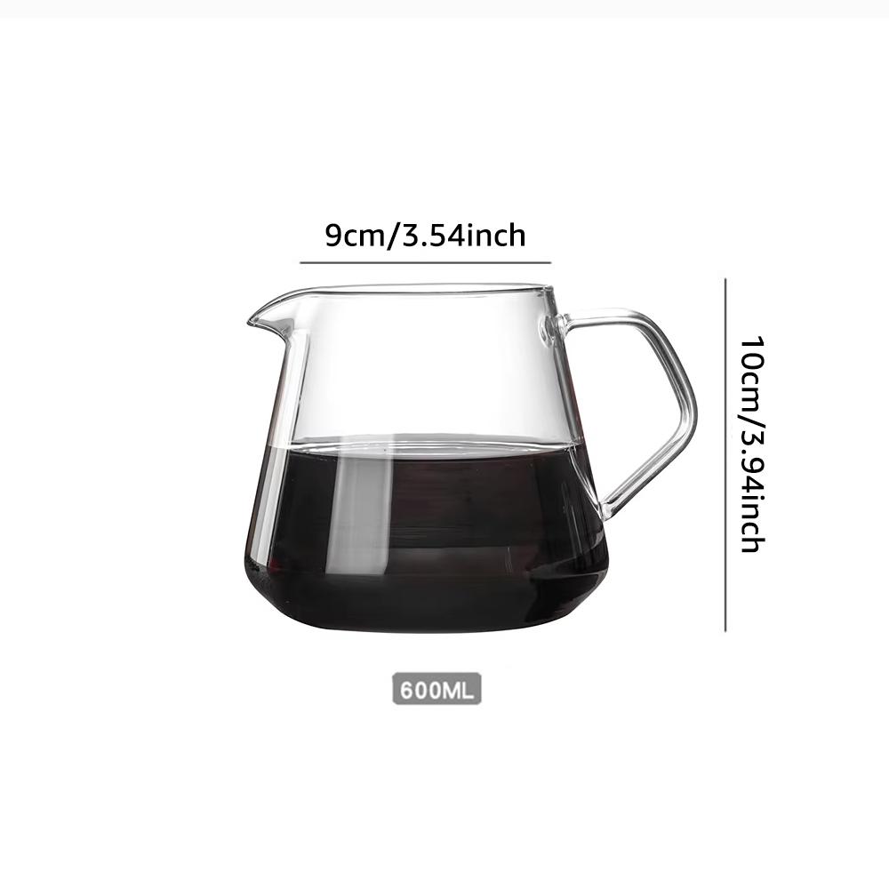 

600ml Coffee Server Standard High Borosilicate Glass Pour Over Coffee Carafe Clear Pot Cafe Tool Barista Accessories