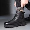 Martin Boots Men's New Winter Velvet Thickened Warm Men's High-top Cotton Shoes Soft Leather Outdoor Snow Boots