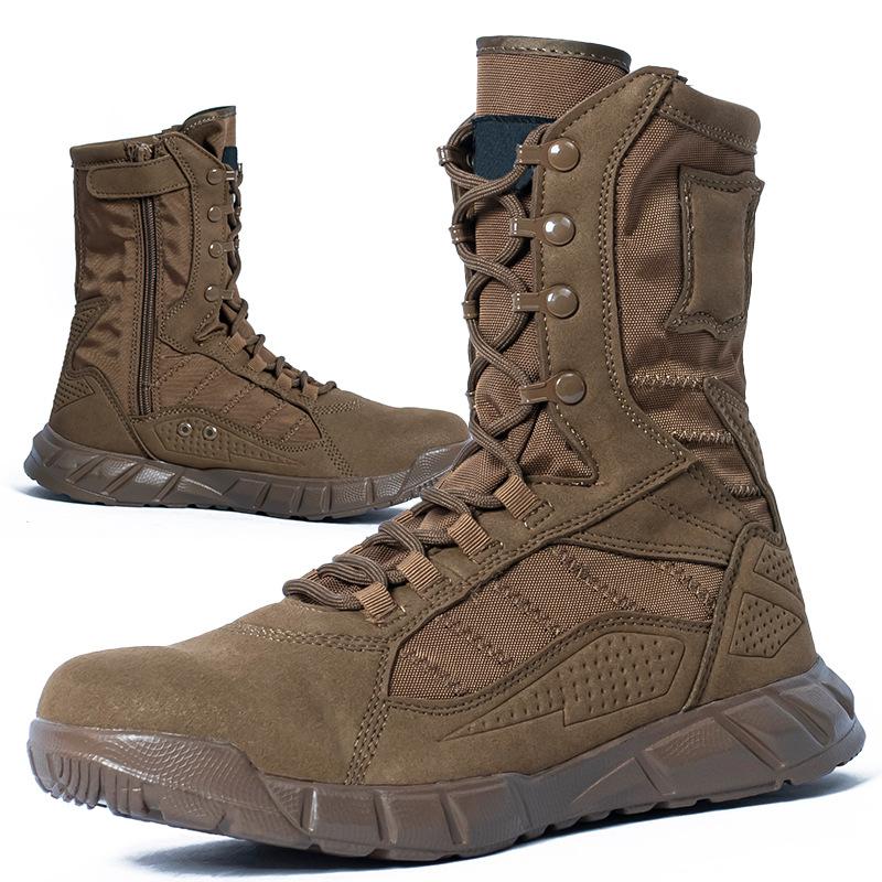 

Outdoor High Top Sports Leisure Shoes Ultra Light Breathable Wear-resistant Anti Slip Shock-absorbing Training Boots Desert 41 хакі