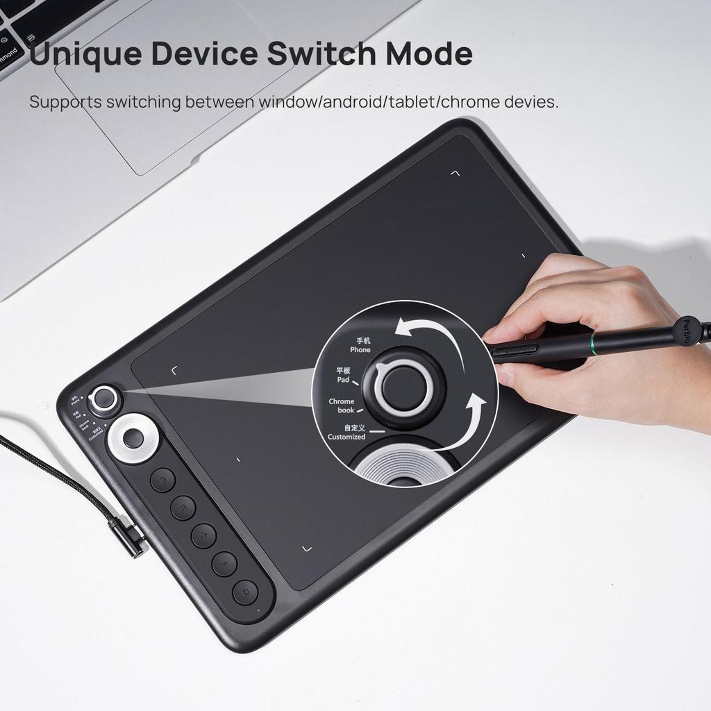 Parblo Intangbo X7 Pen Tablet, 8192 Pressure Levels Drawing Board with Upgraded Hard Pen and Tilt Sensitivity, Includes OTG Adapter for PC and