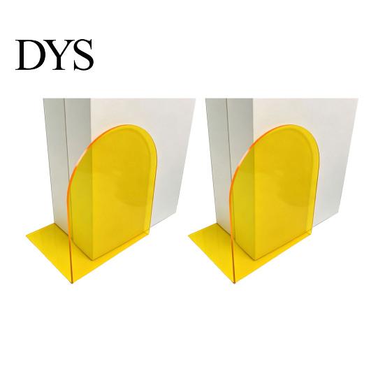 Decorative Book Holders for Home 1 Pair Acrylic Bookends, Clear Ends Shelves, Arch Display Racks DVDs Stopper, Bookshelf Organizer Bedroom Library