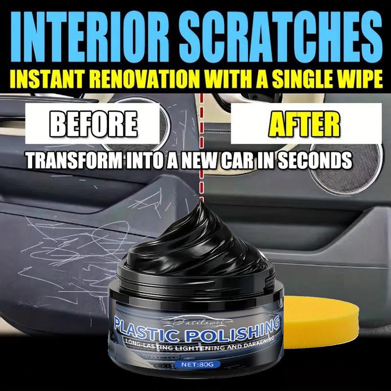 Plastic Refurbishing Wax - Instant Scratch Repair and Tire Brightener for Cars, Bikes, and Motorcycles - Durable Gloss Restorer