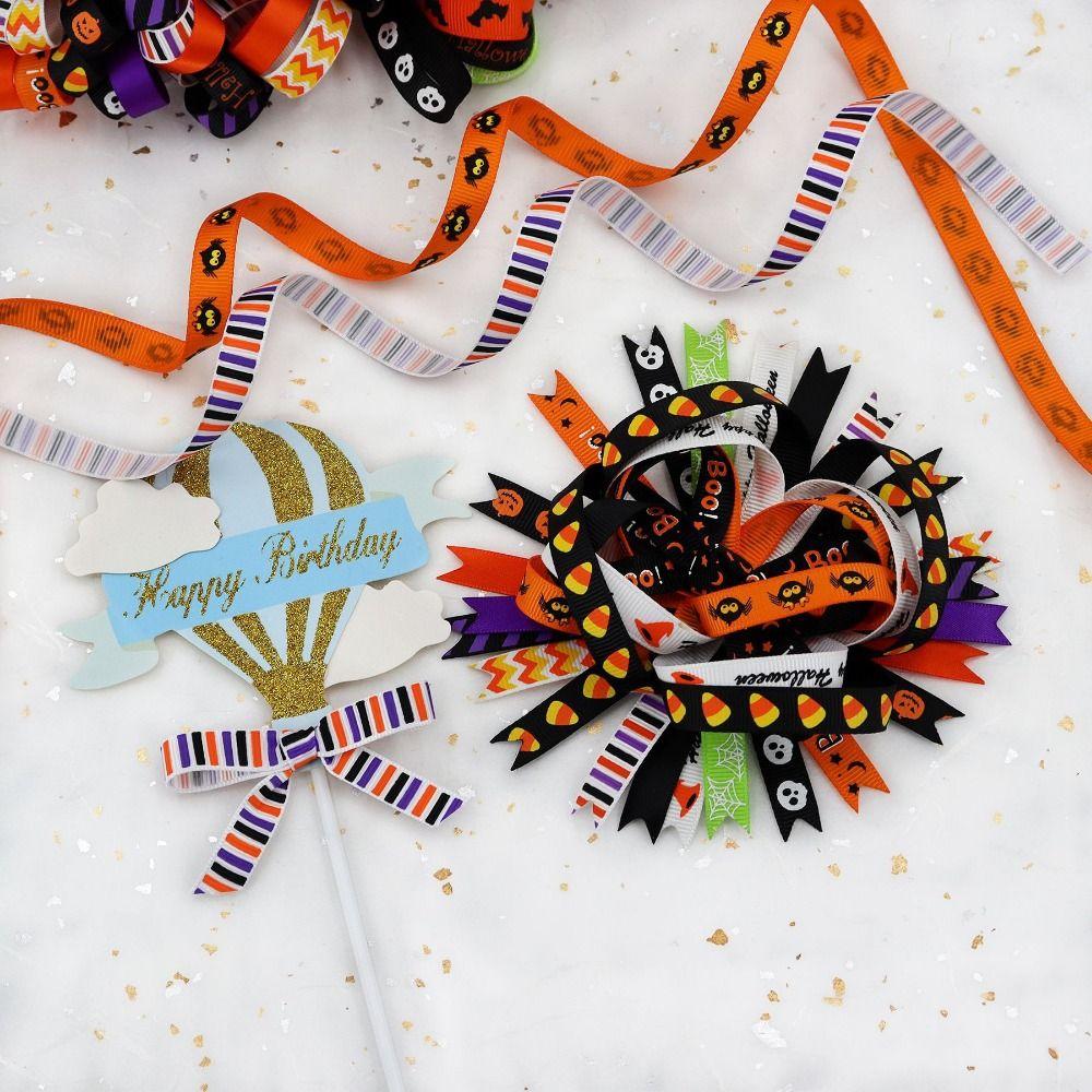 10 Yards Halloween Gift Wrap Ribbon DIY Crafts Printed Ribbon Party Favor Ribbon  Home Decor