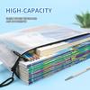 12-piece Plastic Mesh Zip File Bag, Waterproof and Tear-resistant File Folder, Multi-size Zip File Bag for School Office Home Tr