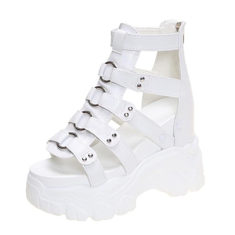 Fashion 2025 Summer Hollowed-out Breathable Thin Roman Sandals Women New All-match High-heeled Platform Sandals Wedge Platform Shoes