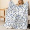 Soft Flannel Throw Blanket: Non-Shedding Floral Design, Cozy Warmth for Winter, Perfect for Sofa, Bedroom, Movie Nights, Christmas & Halloween