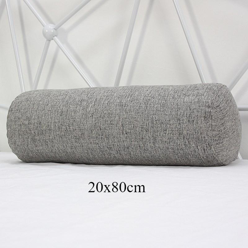 Long Pillow for Beds Cylinder Support Waist Leg Cushion Simple Solid Color Sun Lounger Backrest Pad Home Office Decor
