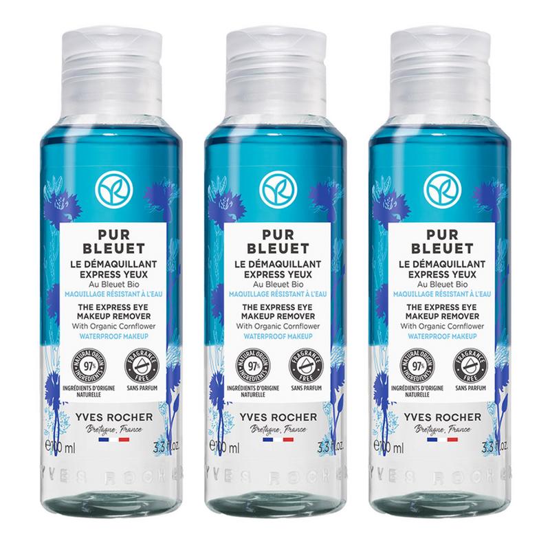 Yves Rocher Pure Bleu Express Makeup Remover, 100ml, 3 Pcs