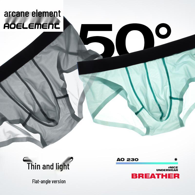 Men's Seamless Ice Silk Triangle Briefs - Breathable, Thin, Mid-Waist Sports Underwear for Summer