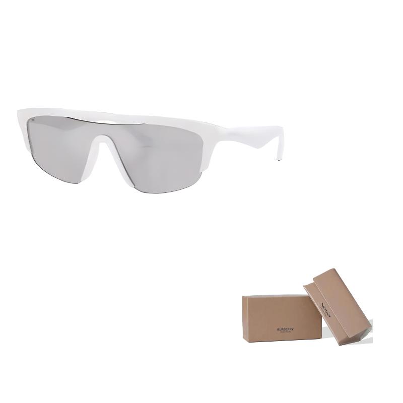 

Burberry Solid Color Design Plate Frame Irregular Sunglasses Men s White 40 белый