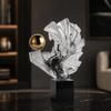 Resin Sculpture with Gilded Highlight Contemporary Decorative Statue Artistic
