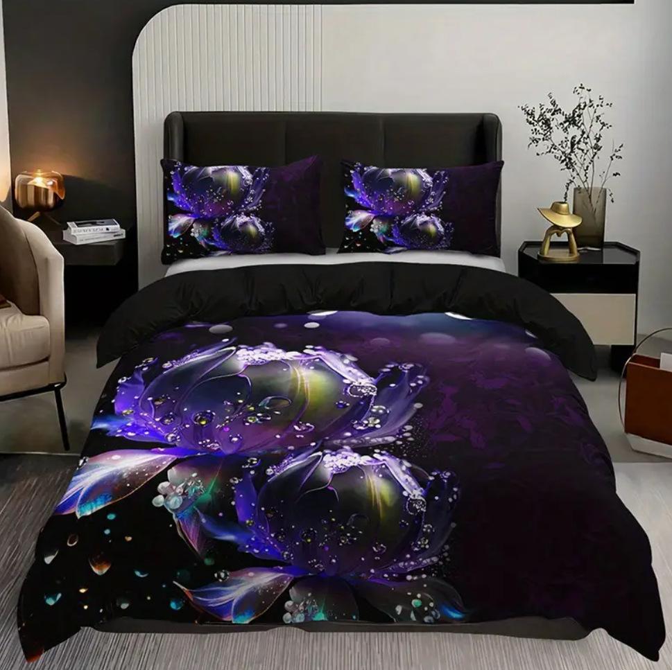 

3D Тройной Парный Любовный Роза Одеяло Покрывало Цифровая Печать Украшение Кровати 70 * 133 two-piece set