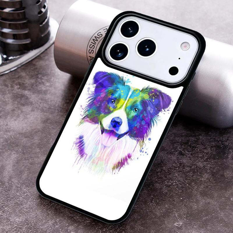 Border Collie Watercolor Phone Case For iPhone 17 16 15 14 13 12 11 Pro Max Plus 17Air Soft Silicone Cover