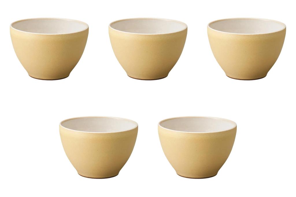 Set of 5 Yellow Princess Rice Bowls X Rice Bowl Setomonohonpo [12.5 8.2 Cm]