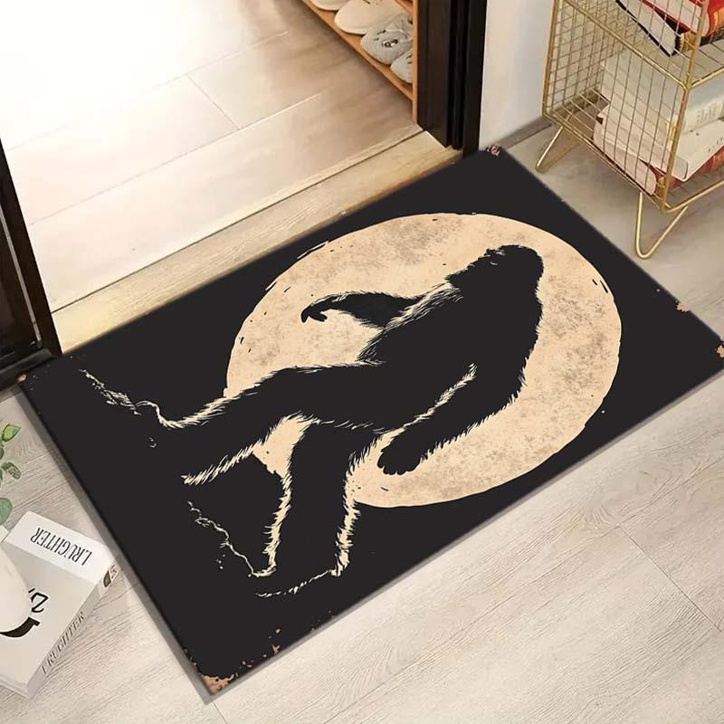 Crystal Velvet Rug Crystal Velvet Sasquatch Full Moon Carpet Rug | Non-Slip Floor Mat for Bedrooms, Porches, Ind