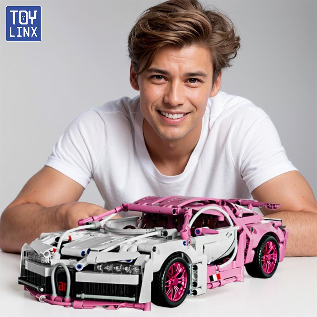 1:14 DIY Pink Building Blocks 1144PCS RC Car Roadster Building Blocks Assembled Building Blocks Car Toy for Children Easter Gift