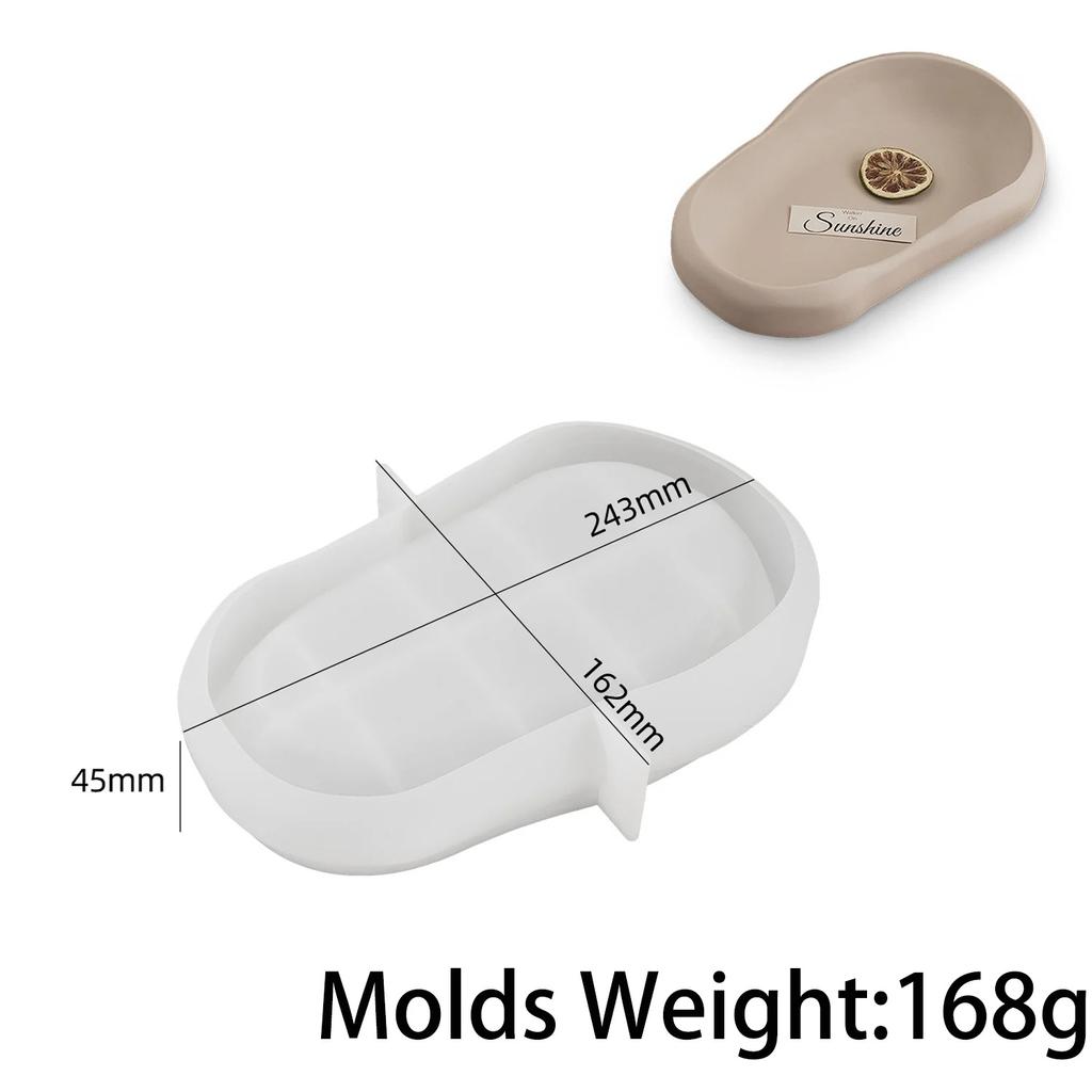 Silikonové formy na tác nepravidelného tvaru, ručně vyrobené, betonové, sádrové, úložné, misky, DIY pryskyřičné, šperkovnice, vystavené na talíři, nádoby na svíčky