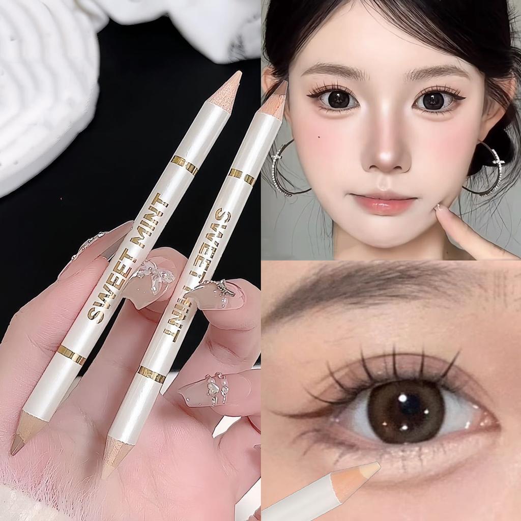 Double-Ended Lying Silkworm Pen Under Eye Liner Brighten Shadow Makeup Pencil Nude Pink Beige Lower Eyelid Highlighter Contour