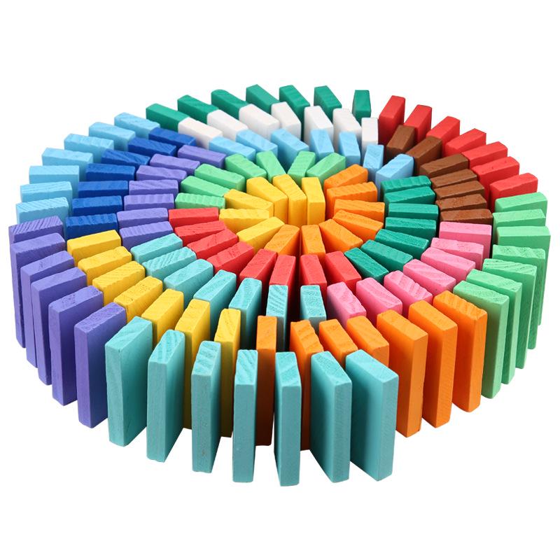 Educational Wooden Domino Set for Kids & Adults - Large Size Building Blocks Toy