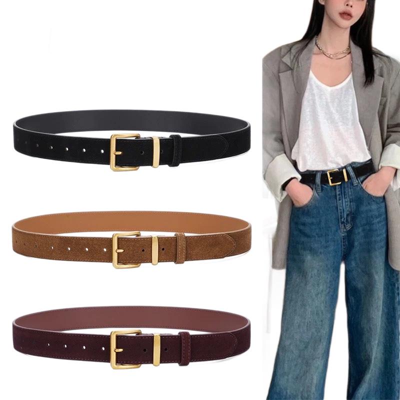 Women's Suede Leather Belt with Niche Jeans Design - Retro, Versatile, High-End Accessory