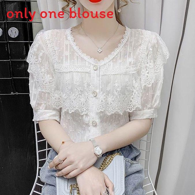 Summer Fashion Lace Ruffle Sleeveless Blouse With 3d Pattern For Casual Women