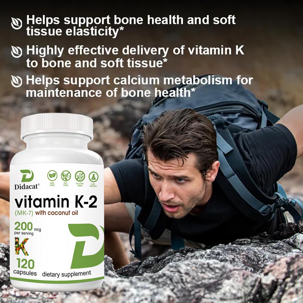 Vitamin K2 Coconut Oil Supplement Promote Strong Bone Heart Health 120 Capsules