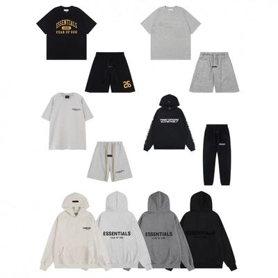 Unisex Oversized Hoodie Met Essentiële Letterprint Fleece-Gevoerd Katoenen Pullover Herfst Streetwear