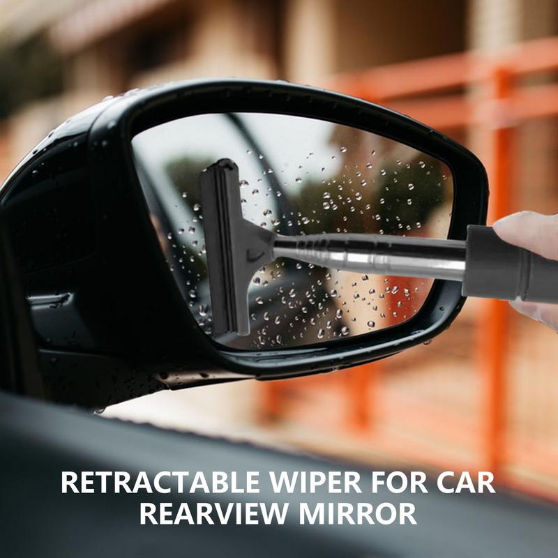 Car Mirror Squeegee Multifunctional Window Squeegee Retractable Squeegee with Telescopic Rod Portable Car Side Mirror Wiper