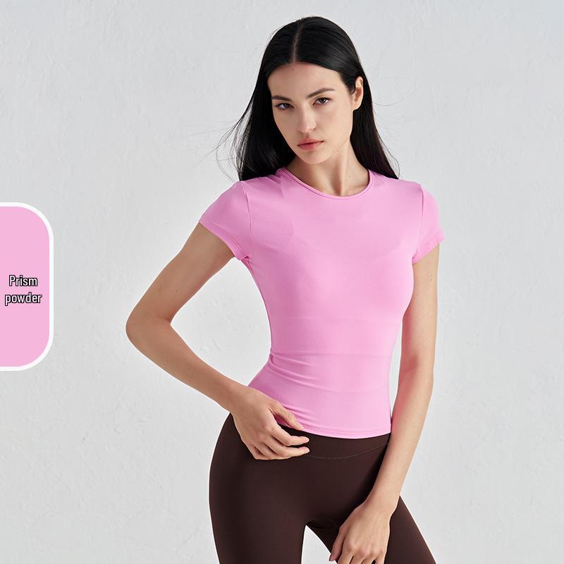 Women's Slimming Waist Yoga T-Shirt - Comfortable Short Sleeve Casual Gym and Yoga Top