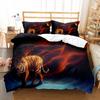 Tiger Duvet Cover Set Purple Flower Comforter Cover Boys African Safari Wild Animals Big Cat Queen King Polyester Quilt Cover