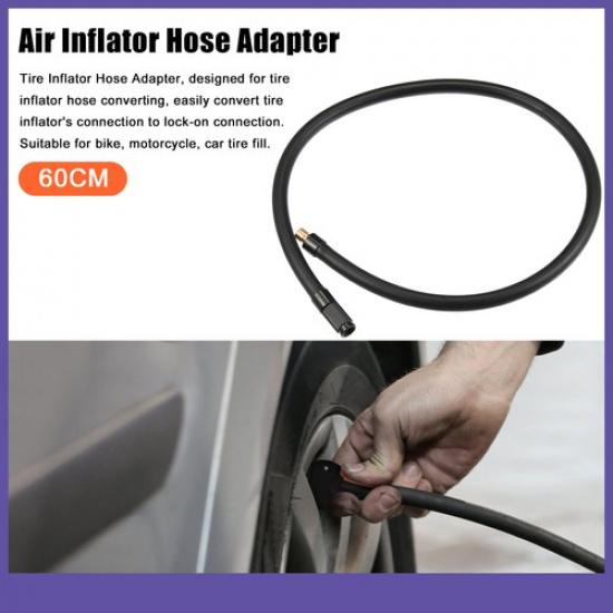 ONE 60cm Car Threaded Tire Inflator Extension Hose Chuck Adapter Tire Valve Pipe