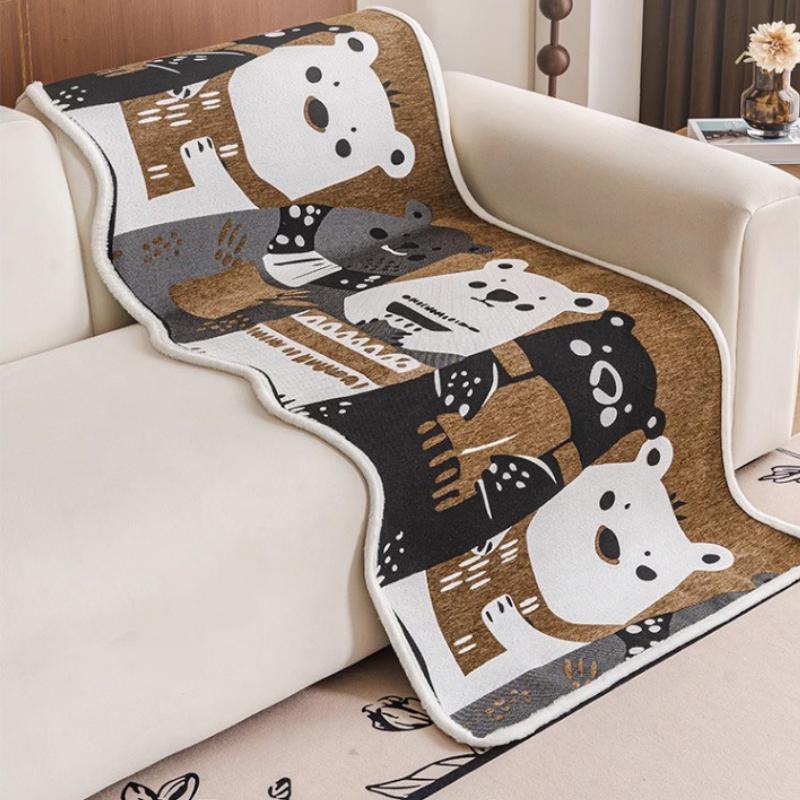 Chenille Material Irregular Sofa Cushion, with Protective Covers for Armchair, Loveseat, 3-seater Sofa, 4-seater Sofa, Living Room, Bedroom, Office