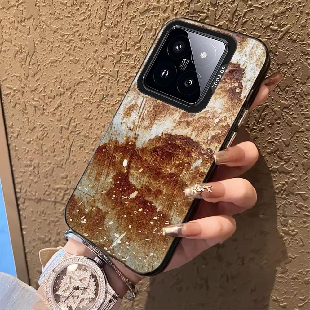 Vintage Rusty Metal Phone Case For Xiaomi Redmi 15C Note 14 13 Note 12 Note 11 10 Pro+ 5G 14C 13C 12 IMD Shockproof Soft Cover