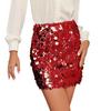 Glitter Sequin Dance Skirt High-Waisted Hip Wrapped Slimming Fit Sexy Skirt Stage Performances Mini Skirt