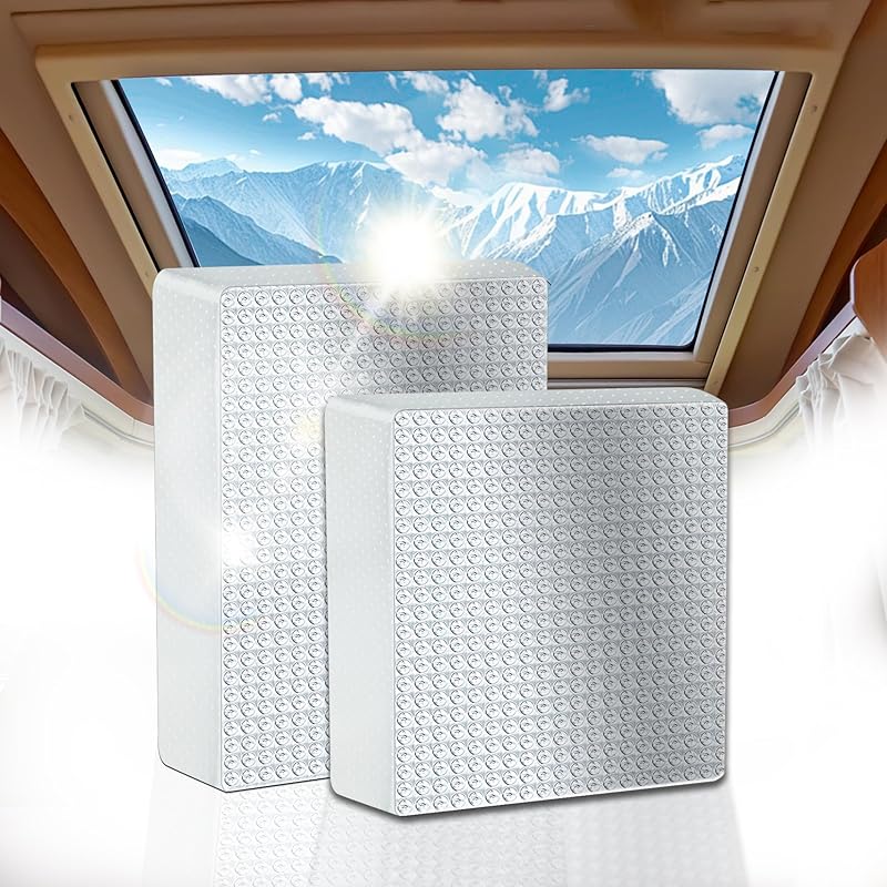 ESMING 1Pack 14"X14"X3" RV Skylight Ulator,RV Vent Ulator, RV Skylight Cover With Reflective Surface, Waterproof RV Ulation, RV Sunroof Skylight