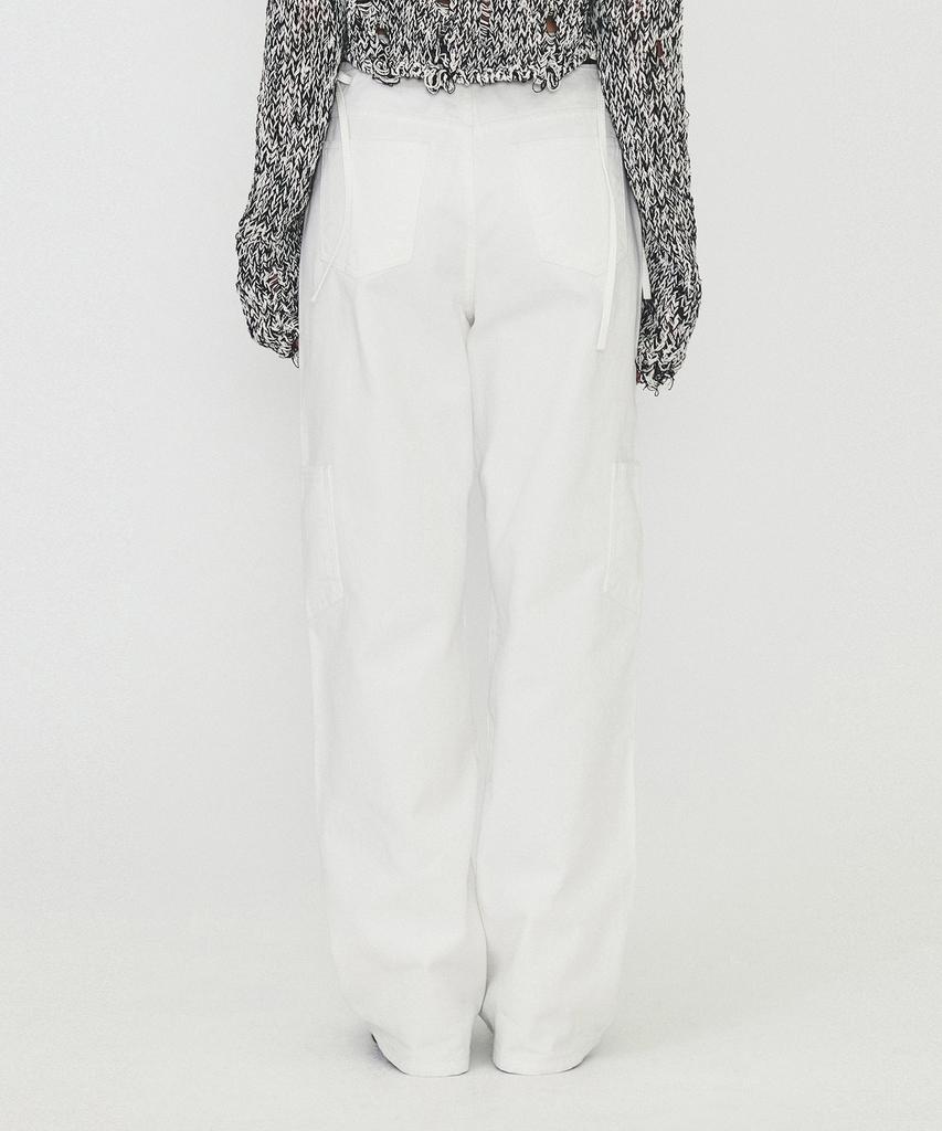 Daiaegeuneol Ribbon Strap Pocket Denim (White)