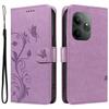 For Realme GT 6 5G PU Leather Cases Flower Pattern Wallet Stand Phone Cover with Strap