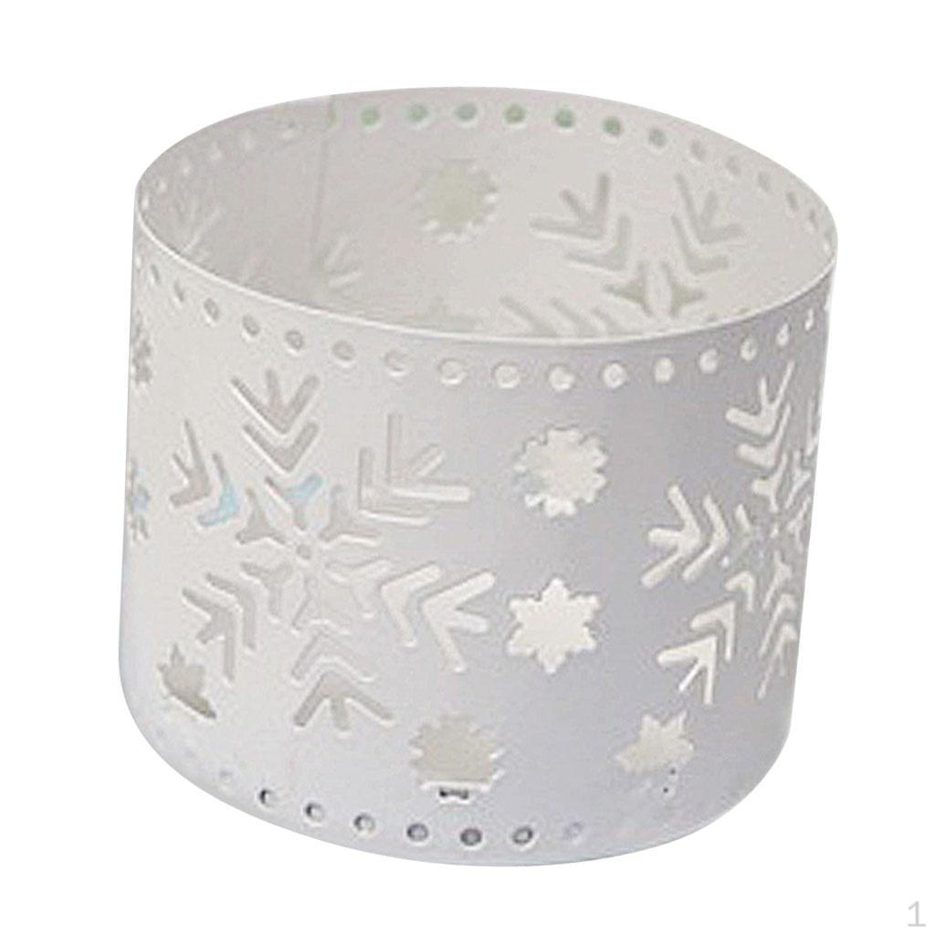 Candle Holder Candlestick christmas Party Decoration, Night Light Accessories Case Bowl Cup White Snowflake