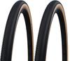 Set of 2 SCHWALBE ALLROUND 700c Tubeless Easy Performance Line ADDIX Tires Classic G-ONE (TLE) (700x40c (40-622, 28x1.50), Sidewall) [Used]