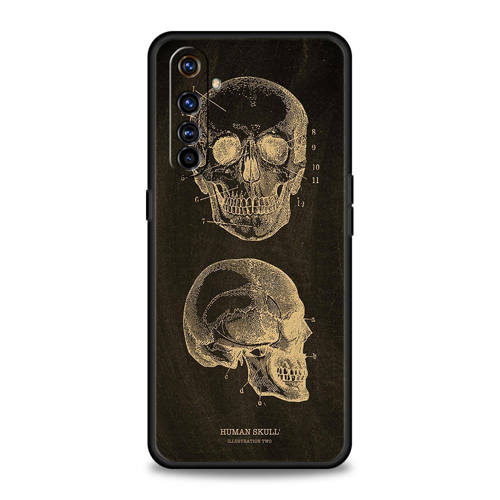 Case For Realme 12 11 10 9 8 5G 7 6 GT5 GT3 GT2 Pro Plus C21 C11 C25 C35 GT Neo 2 3 3T 5 Cover Skeleton Chalkboard Body Heart