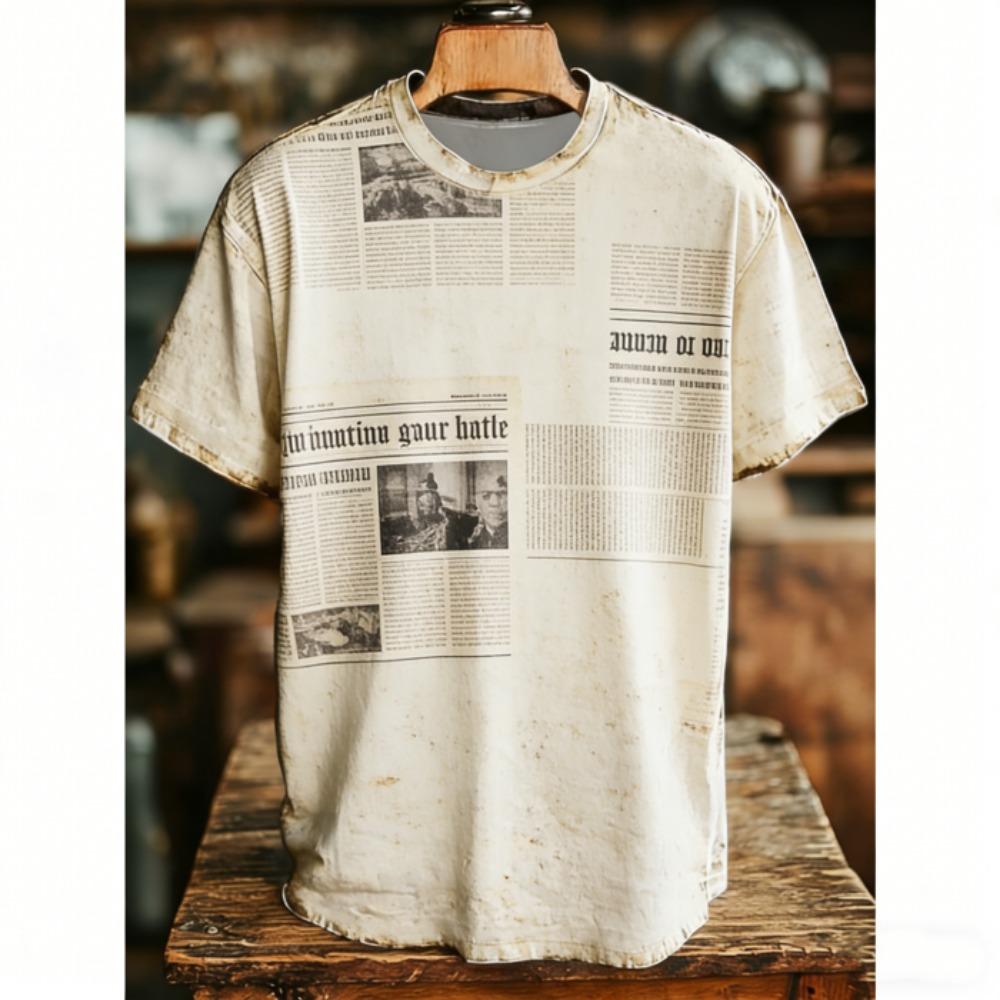 Vintage Print Men's T-Shirts Europe America Fashion Street Short Sleeve Tee Shirts Outdoor Casual Clothing T-shirt Women Tees Tops