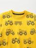 26 Autumn New Arrival Boys' Car Print European Style Hoodie - Long Sleeve, Round Neck Sweatshirt for Children