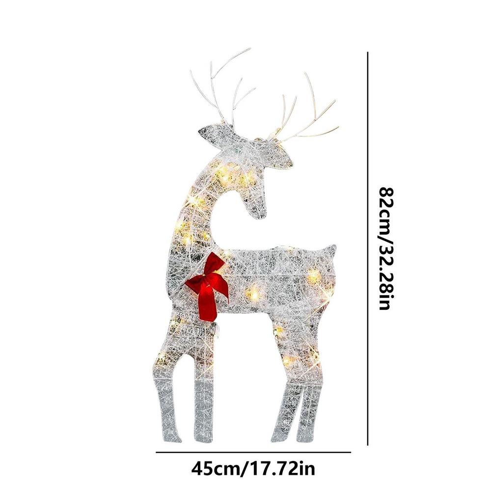 

Светящийся Рождественский Олень Рождественский Садовый Декор со Светодиодной Подсветкой Сияющий Блестящий Олень Рождественское Украшение для Дома Улицы Двора
