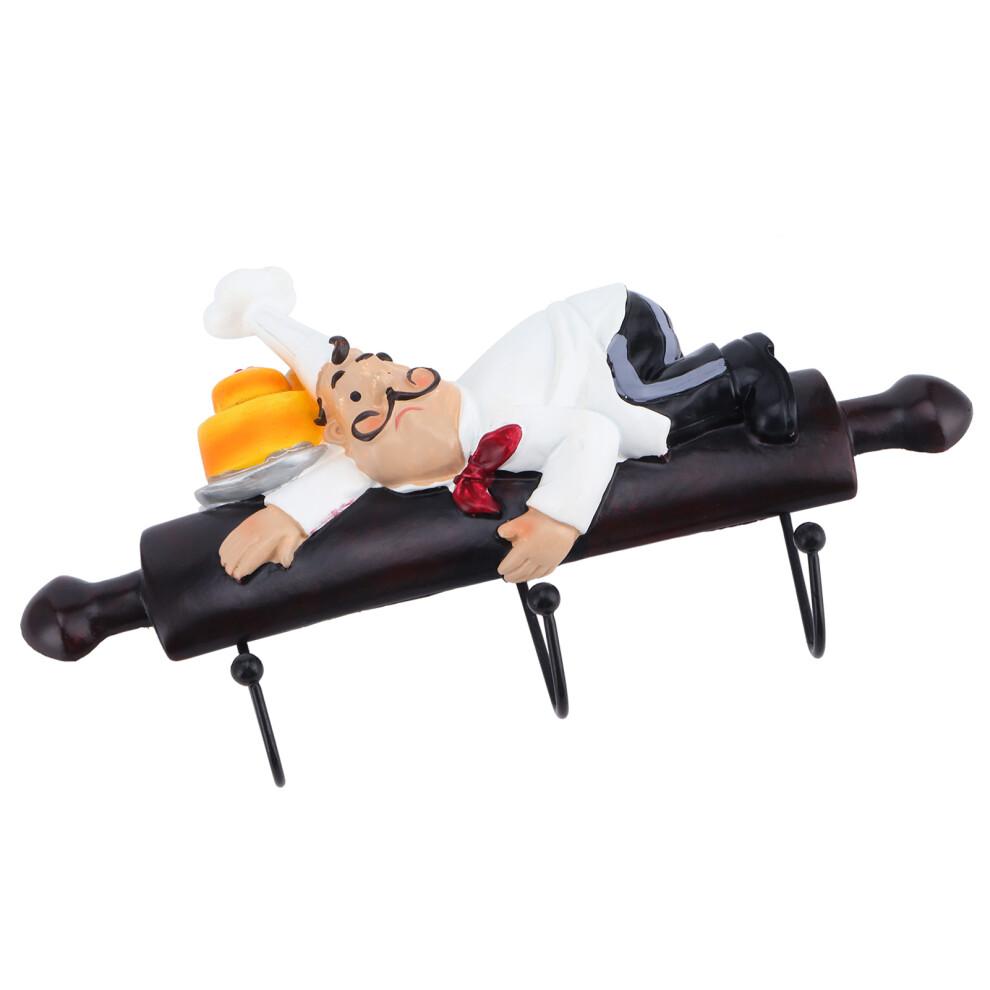 Wandhaken Mit Cartoon-Kochmotiv, Tragfähig, Rückstandsfrei, Umweltfreundliches Harzmaterial, Selbstklebend