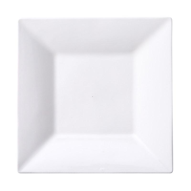 White Ceramic Western Dinner Plates: Flat, Deep, Square, Steak, and Vegetable Options for Home and Hotel Tableware