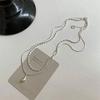 Charm Trendy Silver Color Beaded Double-deck Water Drop Pendant Necklace for Women Temperament Collar Jewelry Korea Accessory