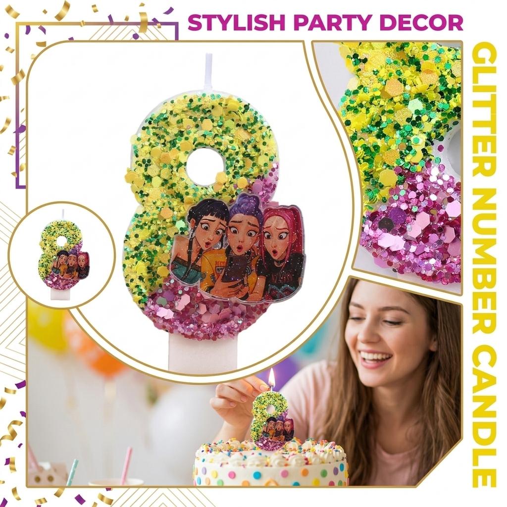 Fashion Cartoon Creative Birthday Candles Party Digital Candles