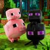 Minecraft Enderman Schwein Plüschtier mit weichem Kurzflor-Baumwolle für Kinder und Fans
