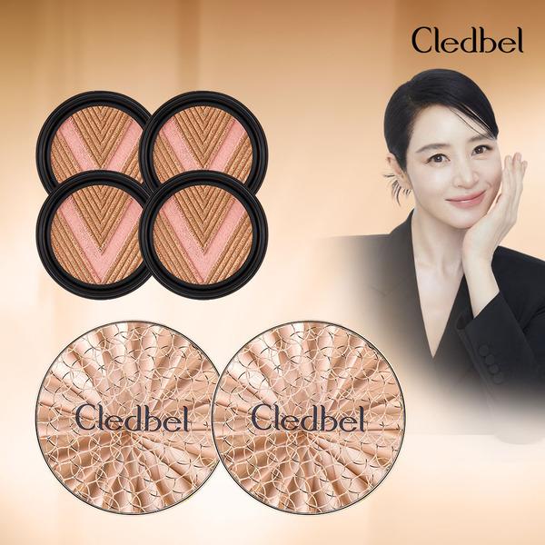 Cledbel Glow Powerlift V-Cushion 2 pcs + 4 refills. Gold No. 21