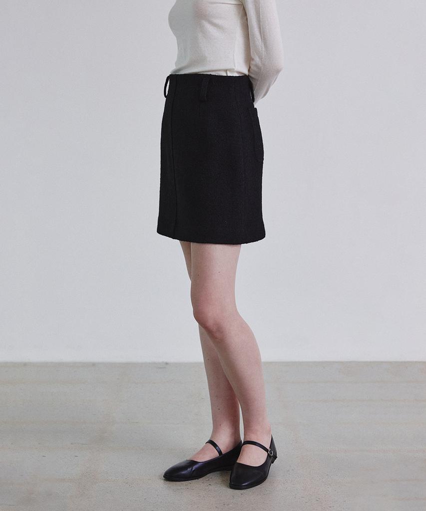 Step Around Boucle Mini Skirt_Black
